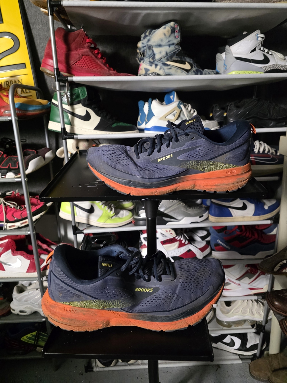 🔥 Brooks Trace 3 Men's Size 13 Navy Lime Orange Running Shoes Sneakers
